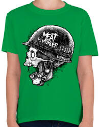 printfashion Meat is murder - Gyerek póló - Zöld (23658)