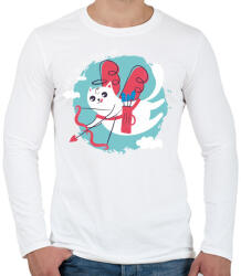 printfashion Cica - cat is in the air ! - Férfi hosszú ujjú póló - Fehér (4241976)