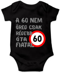 printfashion 60 éves Szürke. - Baba Body - Fekete (16111170)