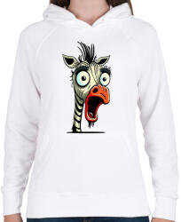 printfashion Csodálkozó zebra - Női kapucnis pulóver - Fehér (13181942)