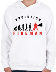printfashion Tűzoltó evolúció - Gyerek kapucnis pulóver - Fehér (1473983)