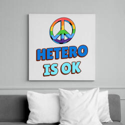 printfashion HETERO IS OK - Vászonkép - Fehér (10466478)