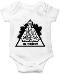 printfashion Meditáció - Lótuszülés - Baba Body - Fehér (6875610)