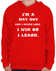 printfashion Májusi vagyok és nem veszítek hanem tanulok - Gyerek kapucnis pulóver - Piros (1405473)