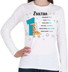 printfashion Baba adatok (fiú) - Női hosszú ujjú póló - Fehér (8096001)