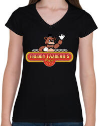 printfashion fnaf logó (sima) - Női V-nyakú póló - Fekete (14629342)