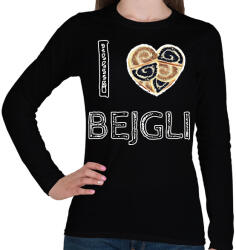 printfashion I love bejgli - Női hosszú ujjú póló - Fekete (8695717)