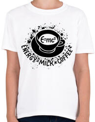 printfashion E=mc2, Energy=milkxcoffee2 - Gyerek póló - Fehér (16741989)