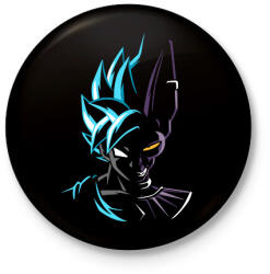 printfashion Goku face Bills - Kitűző, hűtőmágnes - Fekete (7109883)