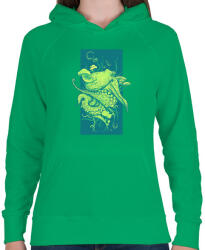 printfashion Oktopusz - Női kapucnis pulóver - Zöld (397082)