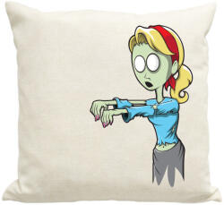 printfashion Zombie girl - Párnahuzat, Díszpárnahuzat - Lenvászon (852824)