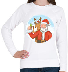 printfashion Télapó szelfi - Női pulóver - Fehér (4163375)