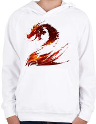 printfashion Tűzsárkány - Gyerek kapucnis pulóver - Fehér (433377)