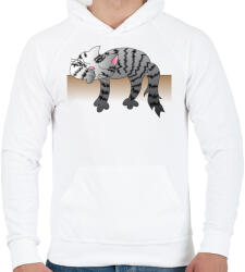 printfashion Alvó cic - Férfi kapucnis pulóver - Fehér (464799)