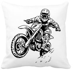 printfashion motocross - Párnahuzat, Díszpárnahuzat - Fehér (16154020)