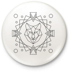 printfashion Geometrikus farkas - Kitűző, hűtőmágnes - Fehér (13409931)