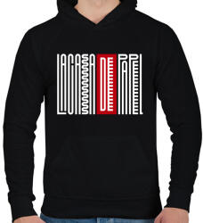 printfashion LCDP Text - Férfi kapucnis pulóver - Fekete (5031296)
