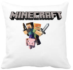 printfashion Minecraft - Párnahuzat, Díszpárnahuzat - Fehér (494220)