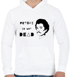 printfashion Petőfi nem halott - Férfi kapucnis pulóver - Fehér (6610089)