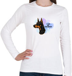 printfashion I love my german doberman - Női hosszú ujjú póló - Fehér (14386726)