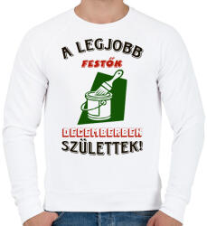 printfashion Festő szülinap december színes - Férfi pulóver - Fehér (5477051)