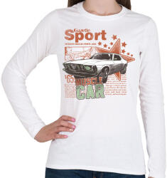 printfashion muscle car - Női hosszú ujjú póló - Fehér (4636149)