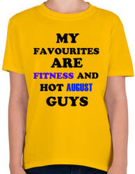 printfashion A kedvenceim a fitnessz és a jó augusztusi születésű pasik - Gyerek póló - Sárga (1406029)