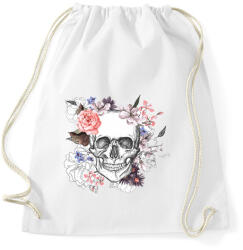 printfashion Skull with Flowers - Sportzsák, Tornazsák - Fehér (1259222)