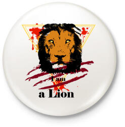 printfashion Lion - Kitűző, hűtőmágnes - Fehér (15101488)