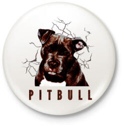 printfashion Pitbull - Kitűző, hűtőmágnes - Fehér (3079465)