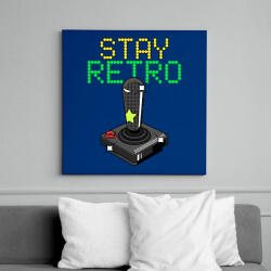 printfashion Stay retro joystick - Vászonkép - Királykék (11445701)
