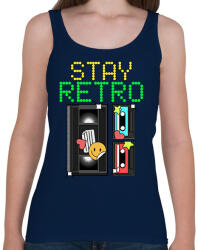 printfashion Stay retro kazetta - Női atléta - Sötétkék (11445967)