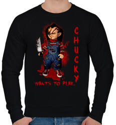 printfashion chucky doll - Férfi pulóver - Fekete (2238645)