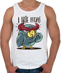 printfashion Bagoly - antIszociális - hate people - Férfi atléta - Fehér (4350737)