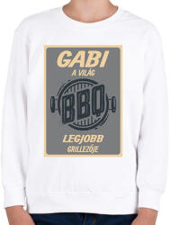 printfashion A világ legjobb grillezője - Névvel - Gyerek pulóver - Fehér (6289719)