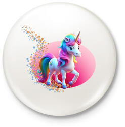 printfashion Egyszarvú - Kitűző, hűtőmágnes - Fehér (14694768)