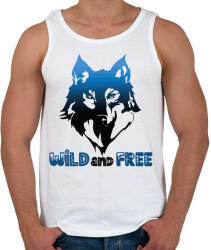 printfashion Farkas - vad és szabad wild and free - Férfi atléta - Fehér (4653933)