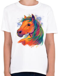 printfashion Színes ló - Gyerek póló - Fehér (11668679)