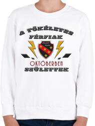 printfashion Tökéletes férfi október - Gyerek pulóver - Fehér (2744166)