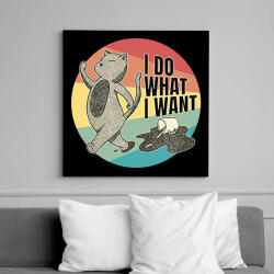 printfashion Lázadó macska - Vászonkép - Fekete (13482946)