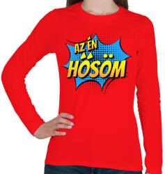 printfashion Az én hősöm - Női hosszú ujjú póló - Piros (4210019)