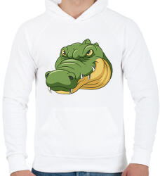 printfashion Krokodil - Férfi kapucnis pulóver - Fehér (2235023)