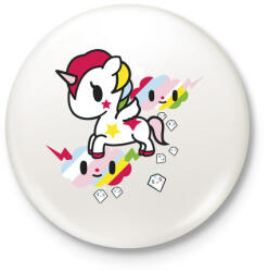 printfashion unikornis - Kitűző, hűtőmágnes - Fehér (3088527)