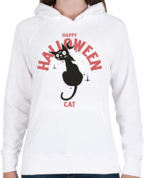 printfashion Halloween cat - Női kapucnis pulóver - Fehér (9471914)