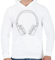 printfashion Fejhallgató - Férfi kapucnis pulóver - Fehér (5325892)