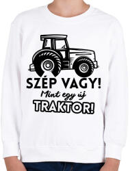 printfashion Szép vagy mint egy új traktor - Gyerek pulóver - Fehér (7457422)
