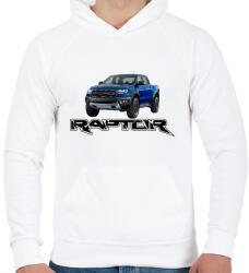 printfashion Raptor - Férfi kapucnis pulóver - Fehér (4671427)