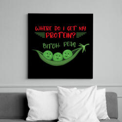 printfashion Bitch, peas - Vászonkép - Fekete (8152805)