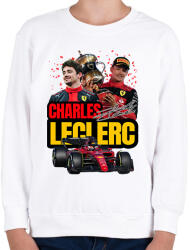 printfashion Charles Leclerc - Gyerek pulóver - Fehér (16397469)