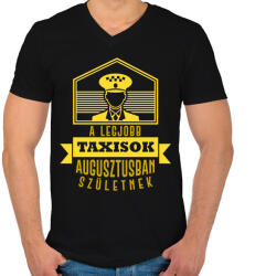 printfashion A legjobb taxisok - Hónappal - Férfi V-nyakú póló - Fekete (7559993)